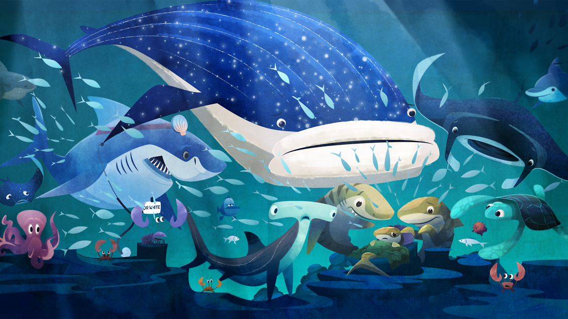 Finn the Fortunate Tiger Shark by Tom Baker for Kong Studio